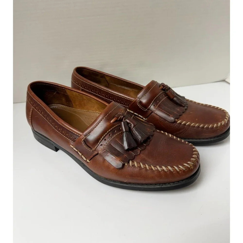 GH Bass Weejuns Kiltie Tassel Men's Loafer 10.5 D Brown